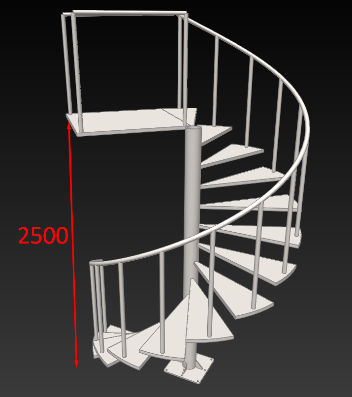 螺旋楼梯高度2500毫米